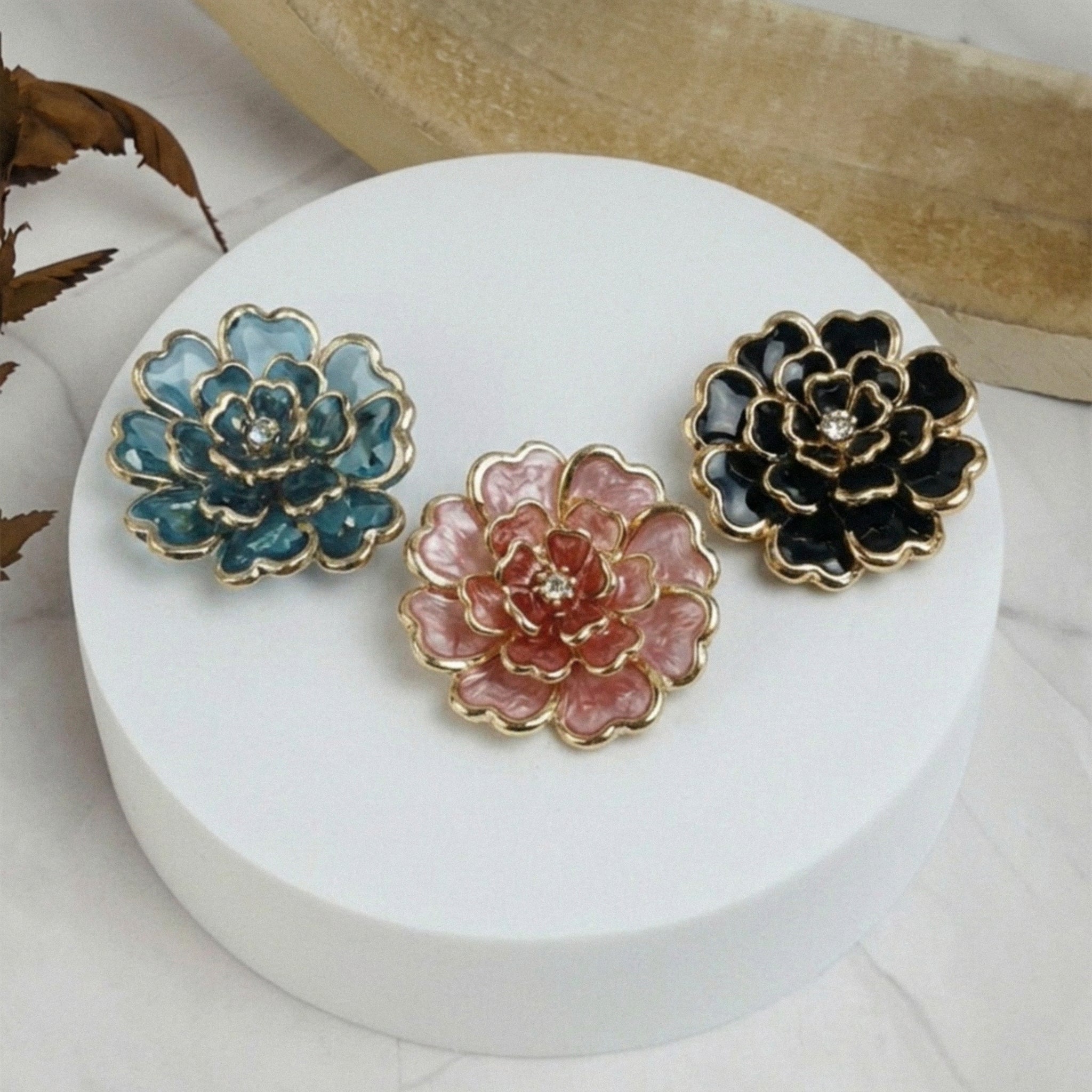 Camelia | Set Polsini | 2 Bottoni Gioiello