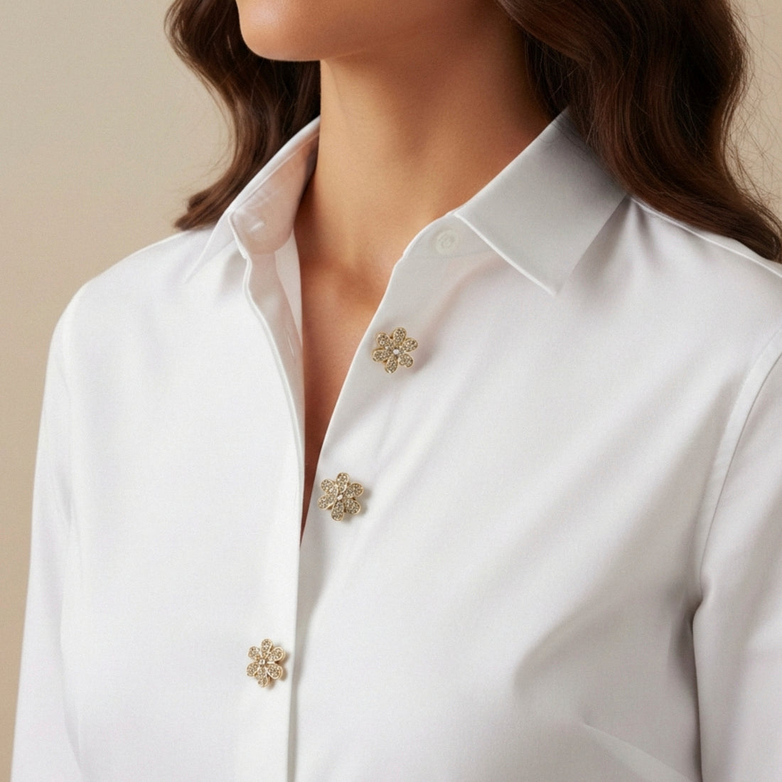 Adele | Set Camicia | 5 Bottoni Gioiello